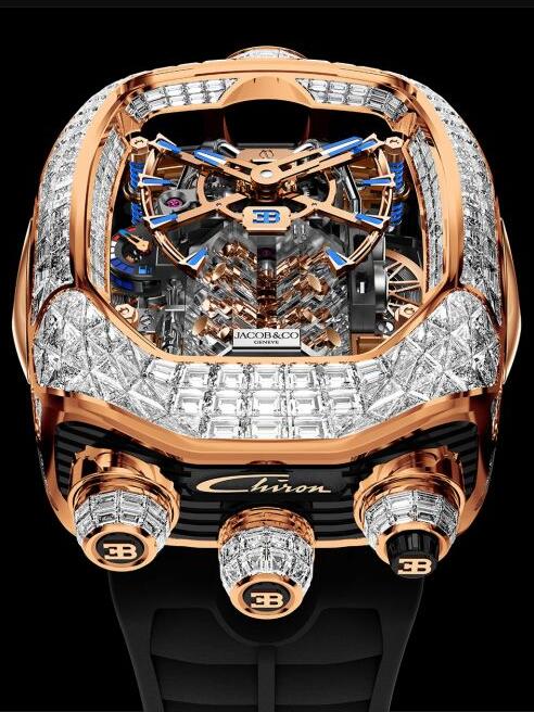 Jacob & Co BUGATTI CHIRON TOURBILLON BAGUETTE WHITE DIAMONDS BU800.40.BD.BD.A Replica watch